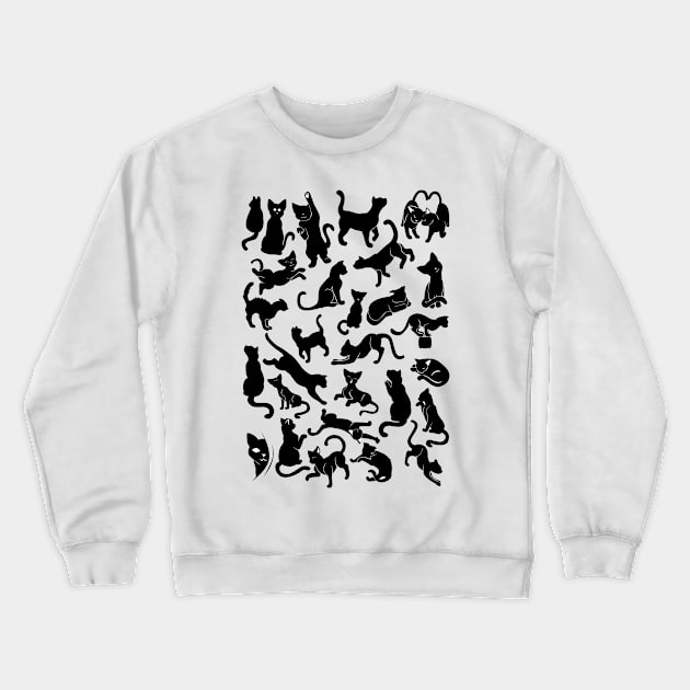 Black Cat Pattern Crewneck Sweatshirt by SakuraDragon